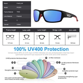 PUKCLAR Men's Polarised Sunglasses Driver's Glasses UV400 Protection Cat3 CE - l