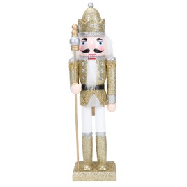 VALICLUD Nutcracker Numbers Wooden Dolls Decor Nutcracker Christmas Decorations for Home Soldier Figure Doll Figure Desktop Christmas Nutcracker Golden
