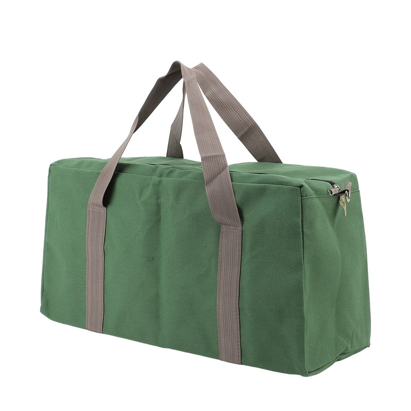 Canvas Wide Mouth Tool Storage Bag with Adjustable Shoulder Strap