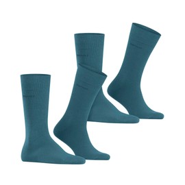 ESPRIT Men's Basic Plain 2-Pack Socks Breathable Organic Cotton Reinforced Men's Socks Skin-Friendly Durable Plain Business Everyday Multipack 2 Pairs, Green Peacock 6382, 43 - 46
