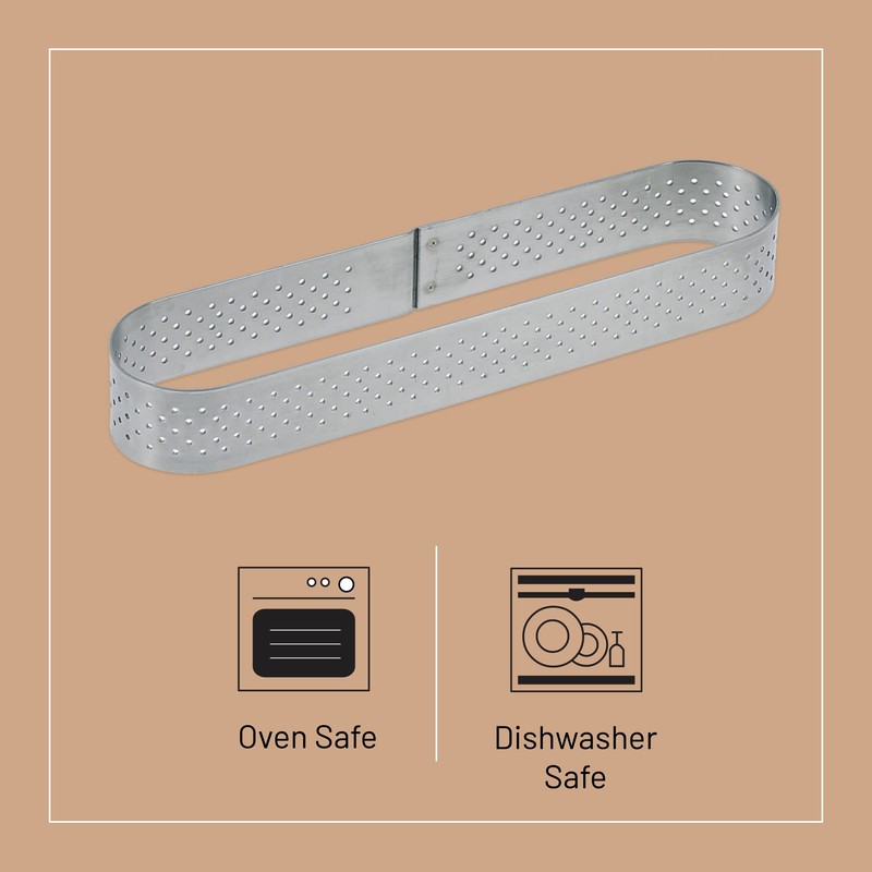 De Buyer 3099.40 Perforated Oblong Pastry Mould with Rounded Edges