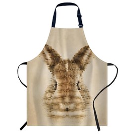 Smooffly Rabbit Apron Adjustable Apron Cooking Kitchen Chef Women Men Aprons for Home Kitchen, Restaurant, Coffee House, Baking Gardening BBQ