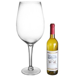 MyGift 20-Inch Giant Clear Decorative Hand Blown Bordeaux Wine Glass Novelty Stemware Magnum Chiller