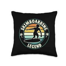 Skimboarding Legend Retro Design for Skimboard Surfers Throw Pillow