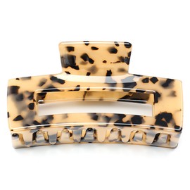 QinGoo Large Stylish Hair Clip, Tortoise Shell Hair Clip, Hair Clip, Adult Hair Accessory, Cute, Popular, Korean, Women's, 1 Piece (4.1 x 2.2 inches (10.5 x 5.7 cm), Tortoise