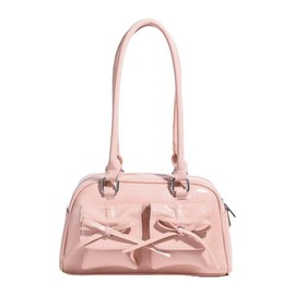 Makukke Handbag Women's Small PU Leather Shoulder Bag Y2K Shoulder Bag with Bow Cute Ita Bag Japanese Aesthetic Bag for Women Dating Party Shopping, pink