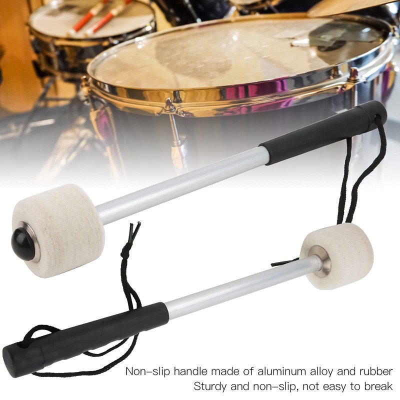 Wool Felt Head Mallet Hammer Improves Grip 2 Pieces Drum