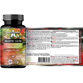 Mastic Gum 500 mg per Capsule - 60 Vegan Capsules - Supports Digestive Health - 60 days supply - Supplement from Mastic Tree Resin - Lasts for Full Cycle - by Apollo's Hegemony