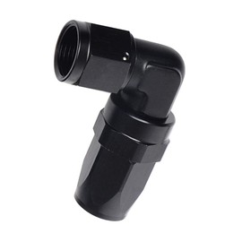 AC PERFORMANCE Tight Radius 6AN Black 90 Degree Swivel Elbow Aluminum Low Profile Forged Hose End Fitting for Braided Line