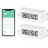 eMylo WiFi Thermometer Hygrometer Sensor, Smart Wireless Indoor Temperature Humidity Monitor with App Alerts, Free Data Storage Export, for Home Room Pet Greenhouse, Compatible with Alexa, 2 PCS