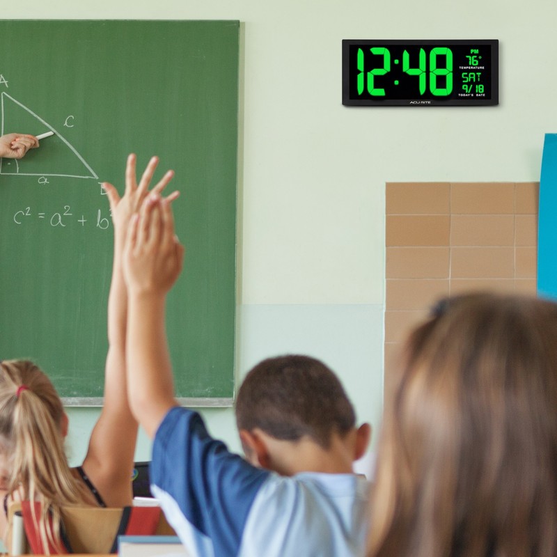 AcuRite 75155M 14.5" Large Green LED Digital Clock Inch