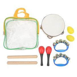 Kids Musical Instruments Set Hand Drum Egg Shaker Rumba Shaker Rattle Hand Jingle Bell Rhythm Stick Kit for Children