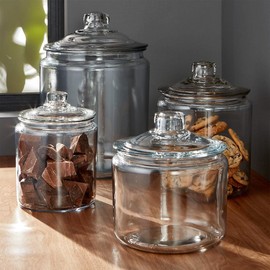 Anchor Hocking Heritage Hill 1/2 Gallon Glass Jar with Lid, Set of 2