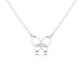 Cherished Moments Girl's Sterling Silver Butterfly Necklace Gift for Toddlers or Kids, 14-16 inch