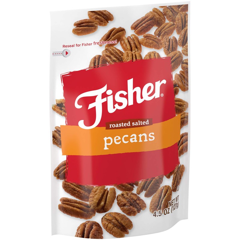 (Roasted Salted) - FISHER Snack Roasted Salted Pecans, Stand-Up Bag,