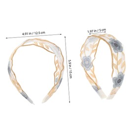 SAFIGLE 2pcs Vintage Floral Embroidered Headband for Women Boho Lace Hair Accessories for Spring Spa and Face Washing Stylish Ethnic Design for Teachers
