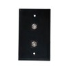 BUPLDET 2 Port Coax Wall Plate Black - Single Gang