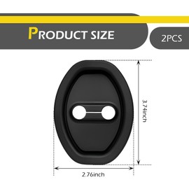 yorpyep Door Latch Protector, Rust-proof Silent and Shock-absorbing Silicone Cover, Tightly Fitting Dust-Proof and Beautiful Decorative Cover, for Most Cars Door Lock Guard Stopper (Black)
