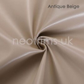 Faux Leather Fabric Smooth Vinyl Leatherette Light Upholstery Crafts Material,16 Colours,Durable & Tough Luxurious Nappa,Neotrims UK. Antique Beige, 1 Meter