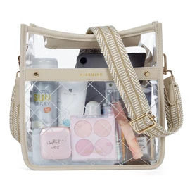 Missnine Clear Bags for Stadium Events Quilted Clear Purse for Women Stadium Approved Sports Fan Purses