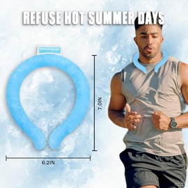 Portable Ice Ring, Neck Cooling Tube, Wearable Cooling Neck Cooler, Reusable Cooling Artifact Suitable for Hot Weather, Indoor and Outdoor Workers, Summer Parades and Celebrations, 2pcs (Blue)
