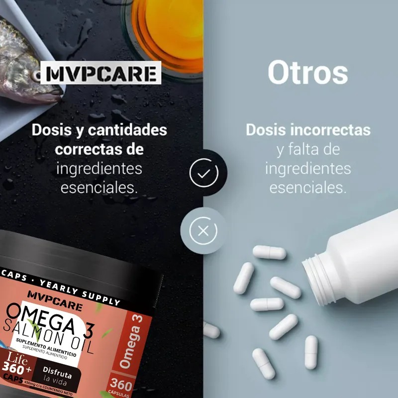 MVPCARE Vitamina E Omega 3 Vitamins Sin Sabor Sin Rellenos