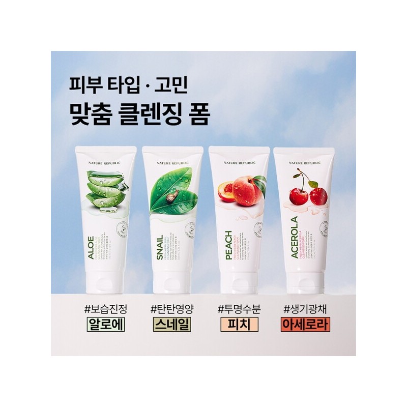 Nature Republic 1+1+1 Fresh Herb Snail Cleansing Foam Single Option