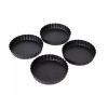 Sin Marca Set De 4 Moldes Para Tarta  Aluminio 12 Cm Gris Obscuro