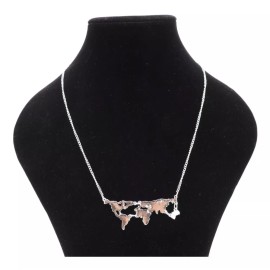 Patry Deluxe Collar Mapamundi Dije Viajero Mochilero Mapa Mundo Colgante