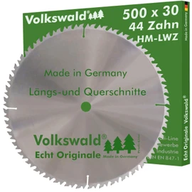 Volkswald ® HM Saw Blade LWZ 500 x 30 mm Z = 44 Circular Saw Blade Alternating Tooth Precision Saw Blade with Chip Deflector for Hardwood Natural Wood Firewood Glued Wood Chop Saw Rocker Saw Table Saw