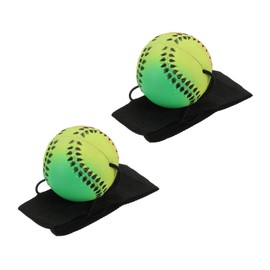 PATIKIL 1.9" Sports Wrist Balls Set of 2 Baseball Rubber Rebound Wristband Balls for Exercise and Play Mix Colors