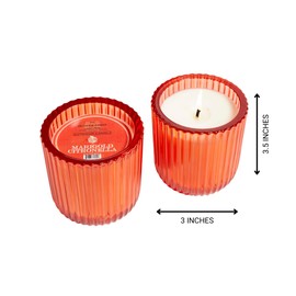 Hillhouse Naturals Outdoor Citronella Marigold 8oz Candle - Essential Oil Blend with Marigold, Colored Glass, 50+ Hour Burn