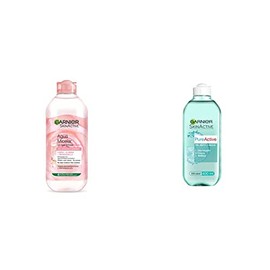 Garnier Micelar Agua de Rosas 400ml + Garnier Skin Naturals Face Agua Micelar Pureactive, 400 ml