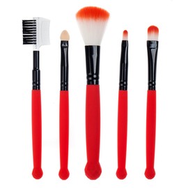 5pcs Tools Set Kit With Beauty Make Up Brushes And Eyelashes / Eyebrows Comb With Red Handles By VAGA