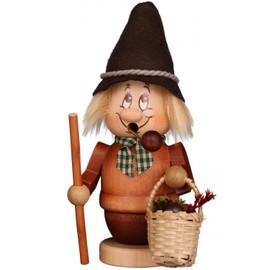 Christian Ulbricht Incense Smoker Mini Gnome Mushroom Collector 15.5 cm