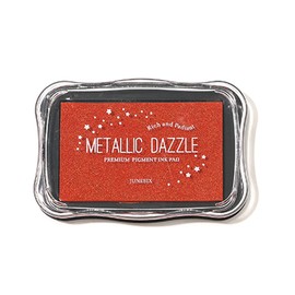 INCAUCA Metallic Ink Pads for Rubber Stamps, Washable Ink Pad, Stamp Pad for Stamping, Embossing, Crafts, Ink Pads, Partner, DIY, Color for Wedding Cards, Scrapbooking