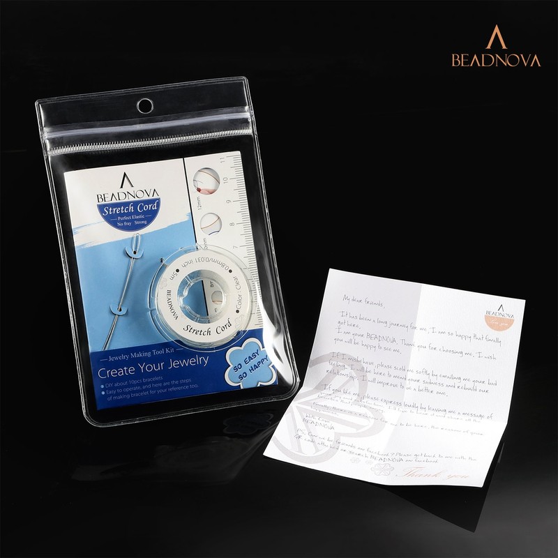 BEADNOVA DIY Starter kit 0.8mm Stretch Jewelry Cord Elastic Crystal