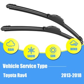 Gavimnal® 26"+16"+10" Silicone Wiper Blades Replacement For Toyota Rav4 2013-2018,All-Season Front Rear Windshield Wiper Blades(Set of 3)