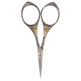 Antique Style Heirloom Craft Embroidery Scissors w/Decorative Cast Handles Classic Chinese Look - Silver - BambooMN
