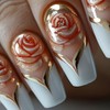 Valentine's Day Press on Nails Medium Square White French Tip