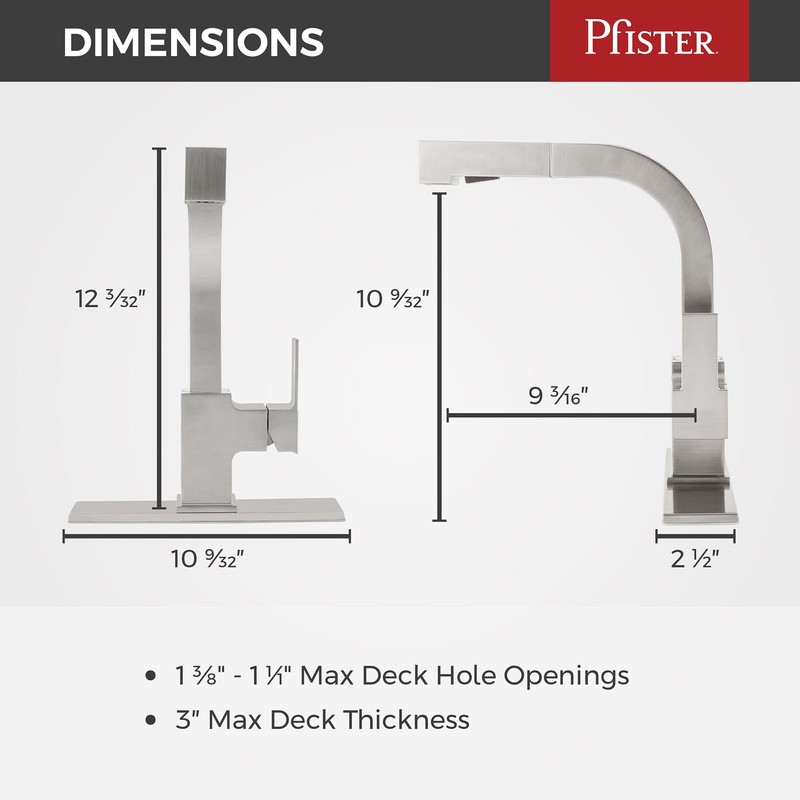Pfister Arkitek Kitchen Faucet with Pull Out Sprayer, Single Handle,