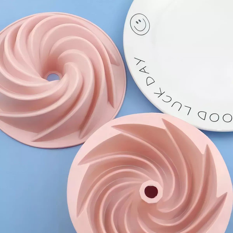 Molde Pastel Rosca Silicon Gelatina Antiadherente 24cm Color Rosa