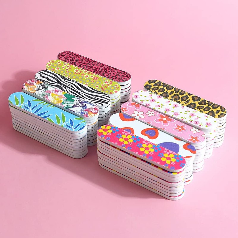 20 Pieces Colorful Mini Nail Files Double Sided Nail Buffer