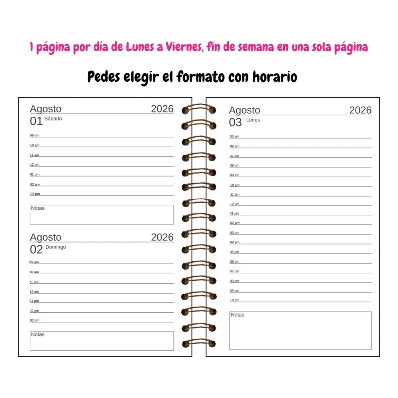 Agenda Escolar Diaria 2026 -2027 Personalizada Pasta Dura 23