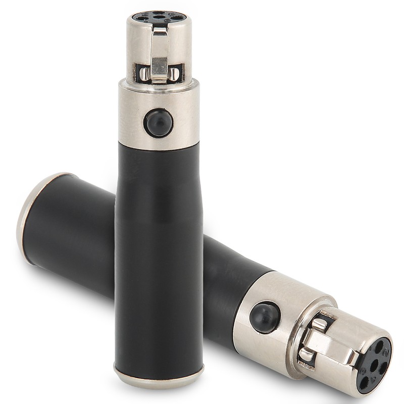 2PCS Mini XLR 3pin Male to Mini XLR 4pin Female