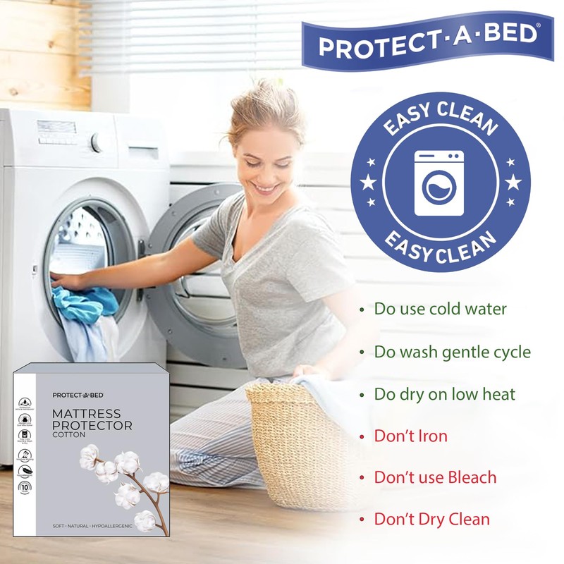 Protect-A-Bed Cotton Jersey Mattress Protector, Queen