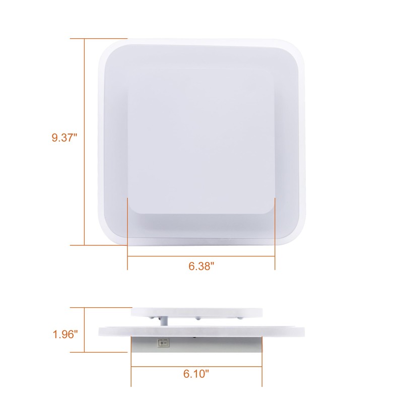 Facon Square LED RV Ceiling Light with Switch - 14W,
