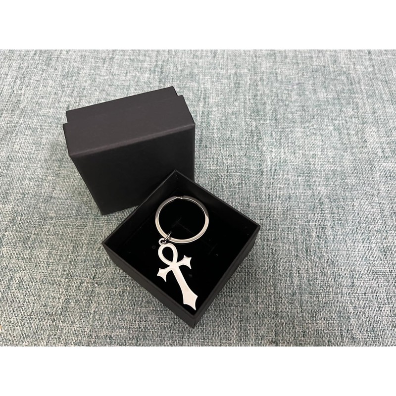 CQHODFYA Coptic Ankh Cross Keyring, Egyptian Keyring with Stainless Steel