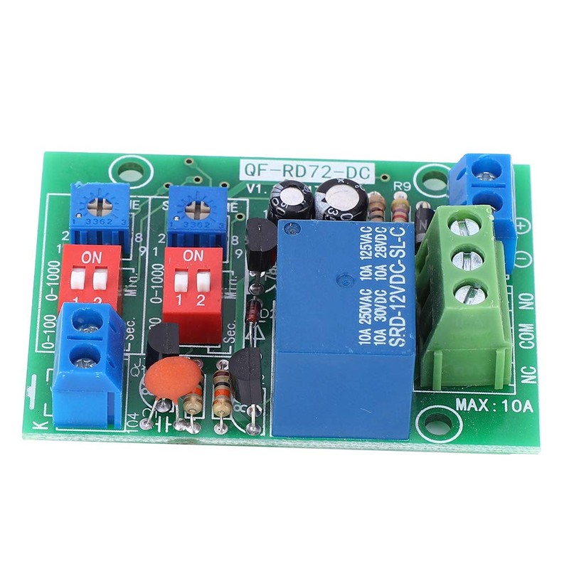 TICFOX RD72-DC-12V Continuous Cycle On/Off Relay Module, Trigger Delay Switch,