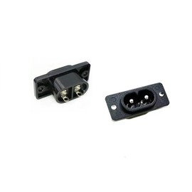 Aofan 2 Feet Male Plug IEC320 C8 Plug Device Plug Socket AC 250V/2.5A (Pack of 2)